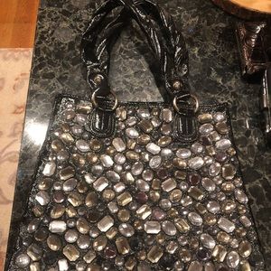 Kathy Van Zeeland blingy stone shoulder bag
